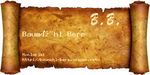 Baumöhl Bere névjegykártya
